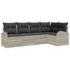 vidaXL Gartensofa-set 5 stk. Hellgrau Poly-Rattan