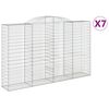 vidaXL Gabionen mit Hochbogen 7 Stk. 300x50x180/200cm Verzinktes Eisen
