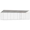 vidaXL Hundek&auml;fig mit Dach Silber 800 x 200 x 258 cm Stahl und PE