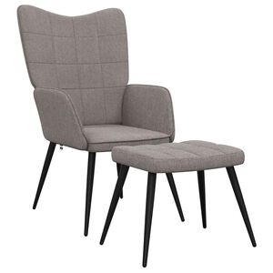 vidaXL Relaxsessel mit Hocker Taupe Stoff
