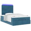 vidaXL Ottoman-Bett mit Matratzen & LEDs Dunkelblau 120x200 cm Samt