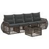 vidaXL Gartensofa-set 5 stk. Grau und Dunkelgrau Poly-Rattan