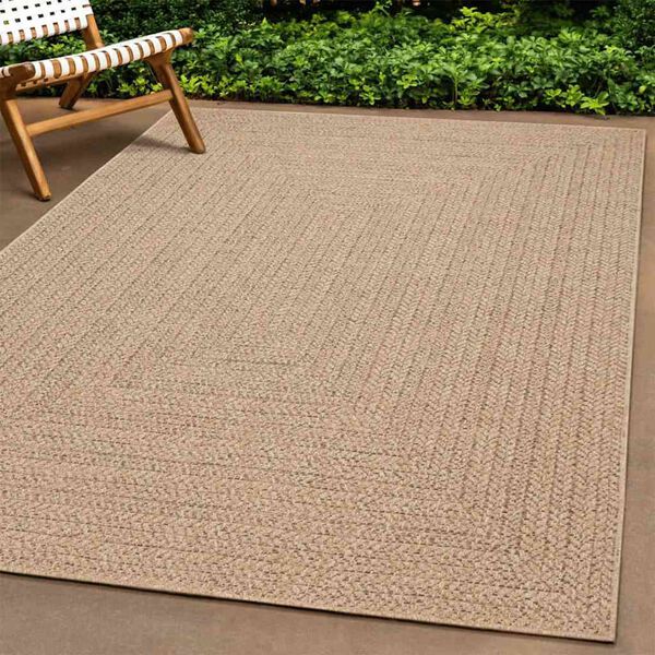 vidaXL Teppich ZIZUR 240x240 cm Jute-Optik Indoor und Outdoor