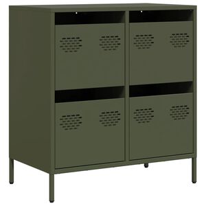 vidaXL Sideboard Olivgr&uuml;n 68x39x73,5 cm Kaltgewalzter Stahl