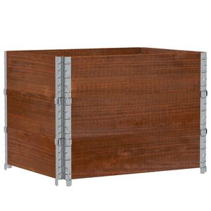 vidaXL Paletten-Aufsatzrahmen 3 Stk. Braun 80x60 cm Massivholz Kiefer