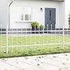 vidaXL Gartenzaun 7 pcs Wei&szlig; 11,9 x 0,6 m Pulverbeschichteter Stahl