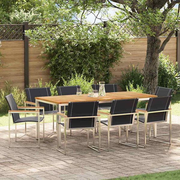 vidaXL Garten-Ess-Set 9 pcs Massives Akazienholz