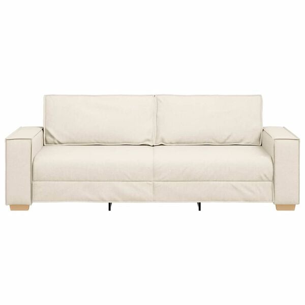 vidaXL 3-Sitzer-Sofa Beige 220 cm Leinenmischgewebe
