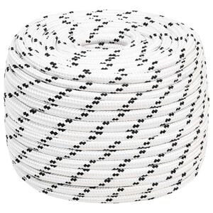 vidaXL Mehrzweck-Allzweckseil 14 mm 25 m Wei&szlig; Polyester