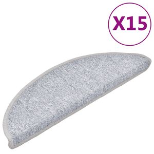vidaXL Stufenmatten 15 Stk. 56x17x3 cm Hellgrau Halbrund