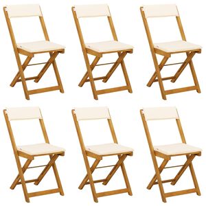 vidaXL Au&szlig;en Bistro-St&uuml;hle 6 pcs Cremewei&szlig; 40 x 53 x 80 cm