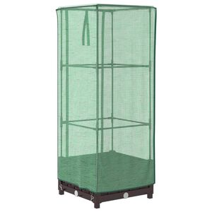 vidaXL Hochbeet mit Gew&auml;chshaus-Aufsatz Rattan-Optik 40x40x123 cm