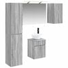 vidaXL Badezimmerschrank-Set 5 stk. Grau Sonoma Holzwerkstoff