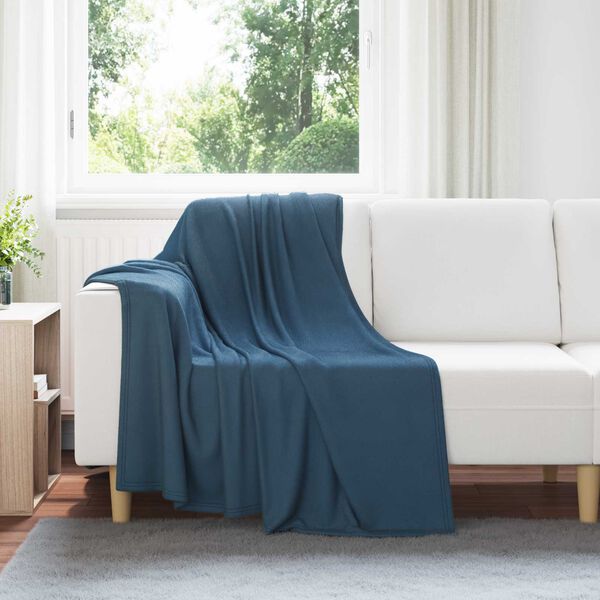 vidaXL &Uuml;berwurfdecke Marineblau 170 x 130 cm Fleece