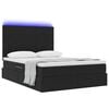 vidaXL Bett mit Stauraum und LED mit LED Schwarz 140 x 190 cm Samt