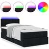 vidaXL Ottoman-Bett mit Matratze & LEDs Schwarz 90x200 cm Stoff