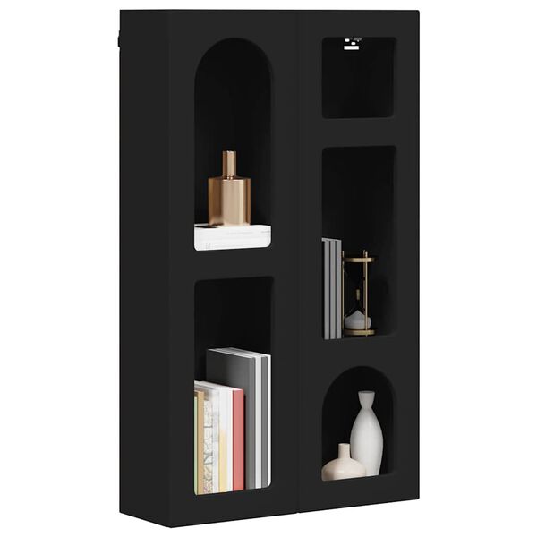 vidaXL H&auml;ngeschrank mit Regal Schwarz 59 x 20 x 100 cm Holzwerkstoff