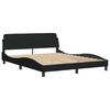 vidaXL Bett mit Matratze "Dover" Schwarz 160x200 cm Stoff