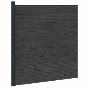 vidaXL zaunset 175 x 186 cm WPC und Aluminium Schwarz