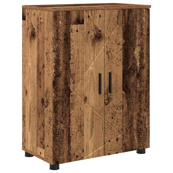 vidaXL Badezimmerschrank mit Speicher mit T&uuml;r Altholz 60 x 35 x 80 cm