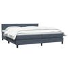 vidaXL Boxspringbett mit Matratze Dunkelgrau 180x220 cm Samt