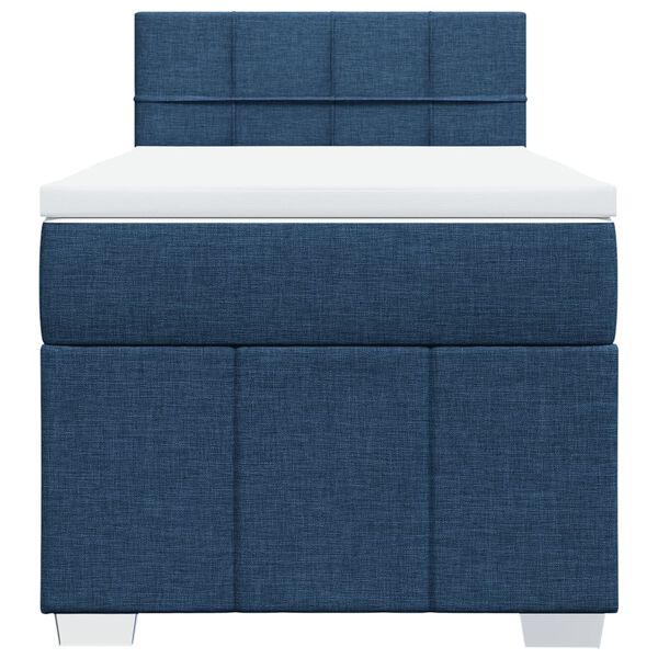 vidaXL Boxspringbett mit Matratze Blau 90x190 cm Stoff