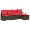 vidaXL Gartensofa-set 5 stk. Braun Poly-Rattan