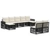 vidaXL Gartensofa-set 9 pcs Schwarz und Cremewei&szlig; Poly-Rattan