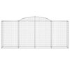 vidaXL Gabionen mit Hochbogen 15 Stk 300x50x120/140cm Verzinktes Eisen