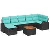 vidaXL Gartensofa-set 8 stk. Schwarz Poly Rattan
