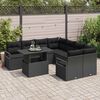 vidaXL Garten-Sofa-Set mit Kissen 9 pcs Schwarz Poly-Rattan