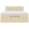 vidaXL Ottoman-Bett mit Matratze Creme 140x190 cm Stoff