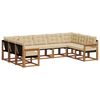 vidaXL Outdoor-Sofagarnitur 9 pcs Natur und Beige Massivholz Akazie