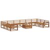 vidaXL Outdoor-Sofagarnitur 11 pcs Natur Massivholz Akazie