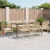 vidaXL 9-tlg. Garten-Essgruppe mit Kissen Beige Poly Rattan