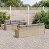 vidaXL Garten-Sofa-Set mit Kissen 7 pcs Beige und Hellgrau