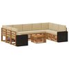 vidaXL Outdoor-Sofagarnitur 10 stk. Natur und Beige Polyester