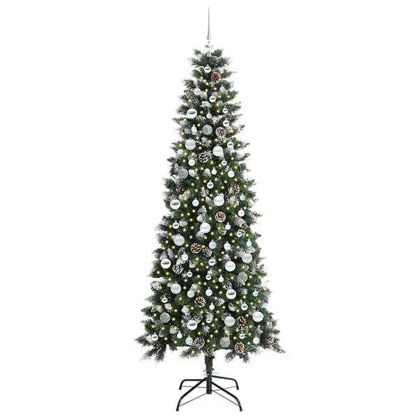 vidaXL K&uuml;nstlicher Weihnachtsbaum mit 300 LEDs mit St&auml;nder Gr&uuml;n 210 cm