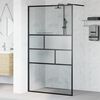 vidaXL Walk-in Duschwand Schwarz 80 x 195 x 0,5 cm Glas und Aluminium
