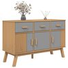 vidaXL Sideboard OLDEN Grau und Braun 114x43x73,5 cm Massivholz Kiefer