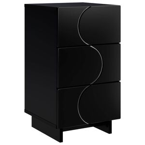 vidaXL Nachttisch Schwarz 33,5 x 34,5 x 60 cm Holzwerkstoff