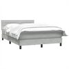 vidaXL Boxspringbett mit Matratze Hellgrau 140x210 cm Samt