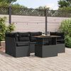 vidaXL Garten-Sofa-Set mit Speicher 7 pcs Schwarz Poly Rattan