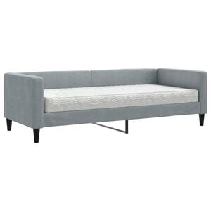 vidaXL Tagesbett mit Matratze Hellgrau 80x200 cm Stoff