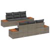vidaXL Garten-Sofa-Set mit Kissen mit Speicher 7 pcs Grau Poly Rattan