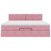 vidaXL Ottoman-Bett mit Matratze Rosa 180x200 cm Samt