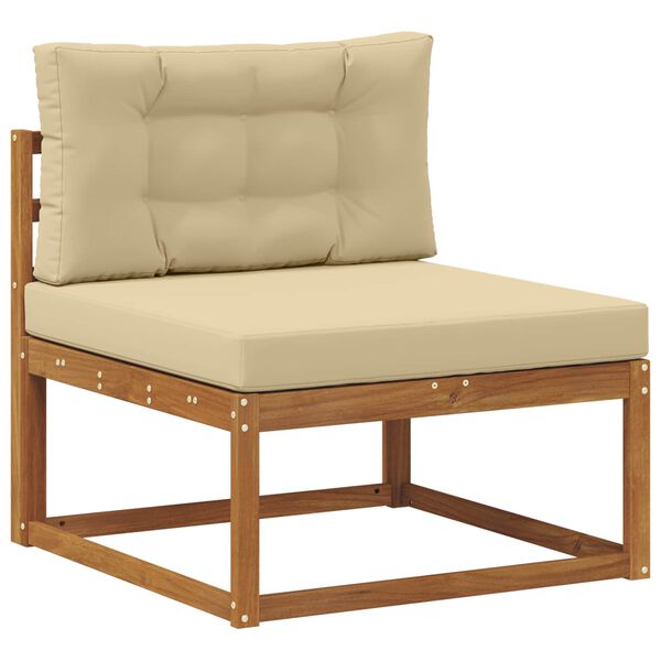 vidaXL Outdoor-Sofagarnitur mit Kissen 7 pcs Natur und Beige