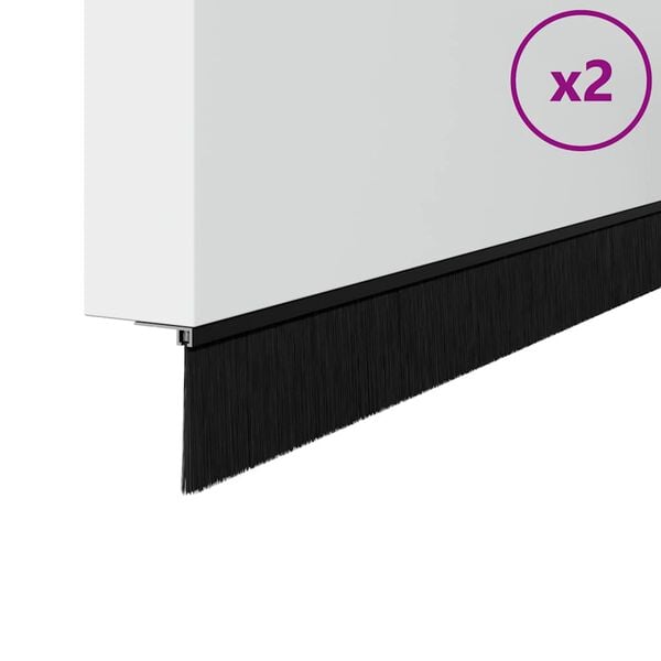 vidaXL Aufsteck T&uuml;rb&uuml;rstendichtungen 2 pcs Schwarz 100 cm