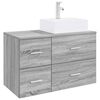 vidaXL Badezimmerm&ouml;bel-Set 2 stk. Grau Sonoma Holzwerkstoff
