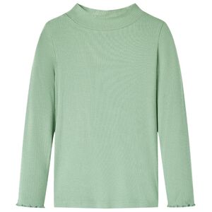 vidaXL Kinder-Langarmshirt Halbrollkragen Dunkles Minzgr&uuml;n 128